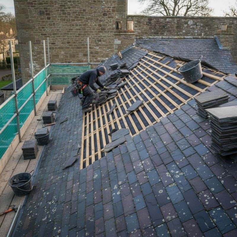 Slate Roof Replacement in Spring Mount, PA